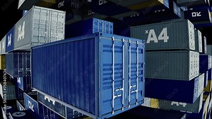 3D abstract container grid loop 4k 24fps motion graphics background with dark colors