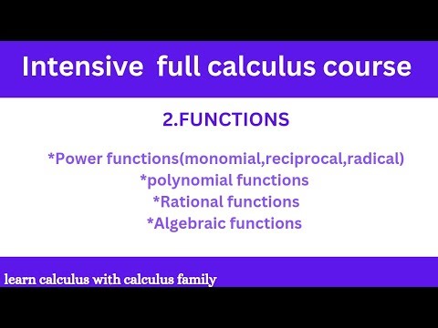 power functions, polynomial, rational and algebraic functions (full calculus course)