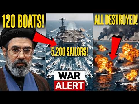 Iran Sent 120 Suicide Boats USS Abraham Lincoln 5200 Sailors - 22 Min All Destroyed 11 Bases Gone