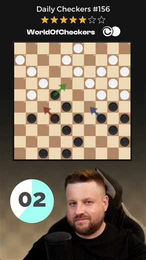 World Champion missed it! ⚠️ ⚪⚫ ⭐5/7 | Daily Checkers #156
