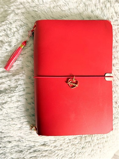 Handmade A5 Red and Black Leather Notebook "love" – Red Leather Travel Journal With "love" Charm – Journaling – Leather Goods - Etsy