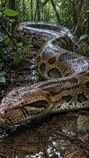"Giant Snake in Jungle 😱🐍 | Realistic AI Video#shorts#snake #python #aivideo#wildlife #animal #viral