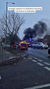 An ambulance burst into flames on a busy road in Hellesdon. Plumes of dark smoke could be seen filling the sky in the area as snow started to fall. | EDP 24