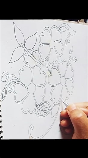 Flower Drawing Outline 🌸 | Easy Step-by-Step Sketch for Beginners (Part 1)
