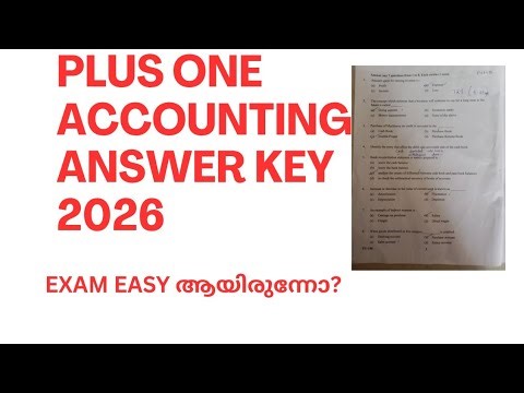 Plus One Accountancy Answer Key 2026#plusoneaccountancy