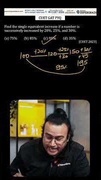 CUET GAT PYQ 2023 | Successive Percentage Increase Trick | CUET 2026 GAT #shorts #cuet2026