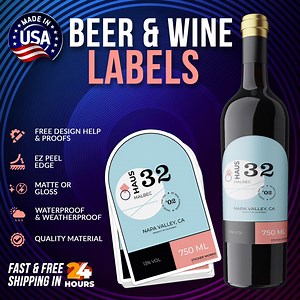 Custom Wine Labels: Personalized Liquor & Beer Stickers. Free Design Help and Proofs Included. - Etsy