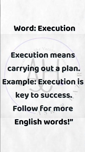 Meaning of Execution #execution #shorts #vocabularyshorts