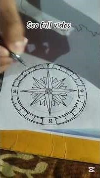 how to draw realistic compass (showing directions ⬆️) step by step #art #drawing #stepbystep #shorts