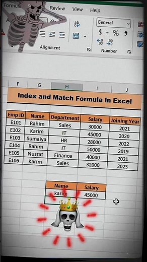 Index And Match Formula In Excel 😱✅ #excel #trending #exceltips #exceltricks #viral | Turn On Skill