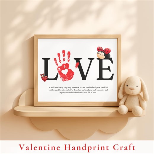 Valentine Handprint Craft With Ladybug, Printable Keepsake Art for Kids, Toddler Preschool Classroom Activity PDF - Etsy