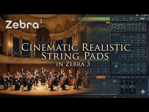 How to Design Cinematic Realistic String Pads - Zebra 3 Sound Design Tutorial