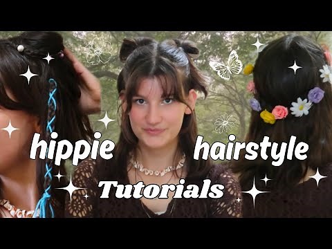 9 Hippie Hairstyle Tutorials🌿hair wraps & updos🌼short hair friendly