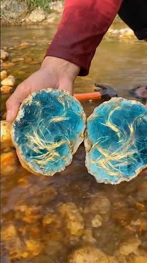Turquoise and Gold Inside This Stone?! A Stunning Natural Treasure Revealed