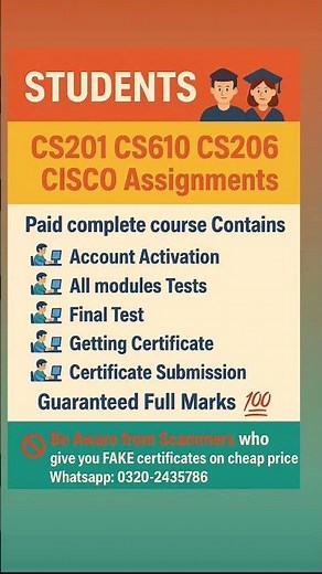 cs201 / cs206 / cs610 Assignment 2 Cisco assignment 100% solution 2025 #cs201 #cs206 #cs610 #vuppn