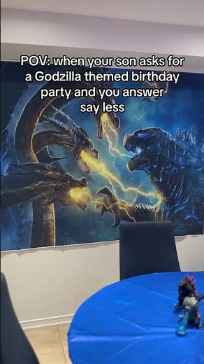 Godzilla themed birthday party 🥳 #godzillabirthdayparty #godzilla #godzillabirthday