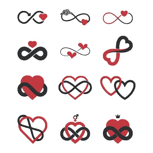 Love Infinity Heart Sign Embroidery Design: Besties Sweatshirt Embroidery | Valentine & Wedding Gift | 6 Sizes | Instant Download - Etsy