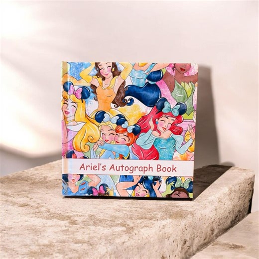 Personalized Disney Princess Autograph Book – Princesses With Mickey Ears Cover, Custom Name Disney Trip Signature Book for Kids - Etsy