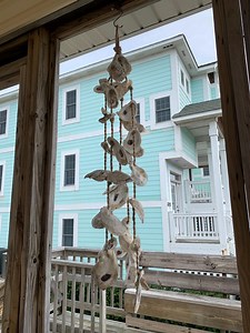 Oyster Shell Wind Chime: Coastal Farmhouse Garden Decor (28” Long) - Etsy
