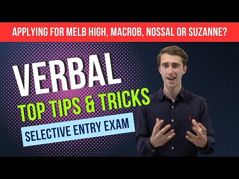 Selective School Exam Tips and Tricks - VERBAL REASONING!