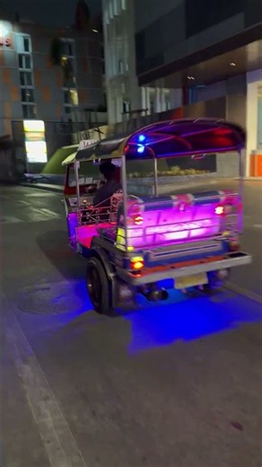 Riding a Neon Tuk-Tuk Through Bangkok at Night 🛺🇹🇭 | Streets of Thailand #Shorts #automobile #travel