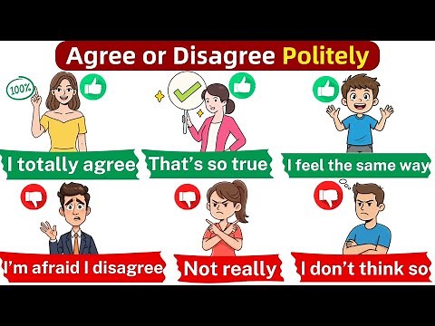 20 Polite English Phrases: Agree & Disagree | Daily Use English Phrases & Vocabulary
