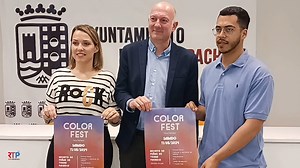 LLEGA A TORRE PACHECO EL COLOR FEST El sábado 11 de mayo el recinto de Peñas de Torre pacheco acogerá el Color Fest, que comenzará a las 20 h y continuará hasta la una de la madrugada, una fiesta muy demandada por los jóvenes del municipio donde la diversión está asegurada. Presentaron esta fiesta, la concejal de Juventud, Asunción Pedreño, acompañada del edil de Fiestas, Pedro Baró y un miembro de la organización de la cita. Quienes decidan participar disfrutará de un cañón de espuma, maquillad