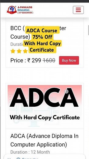 ADCA Course With Certificate #adca #adcacourse #course #adcacertificate #certificate #shorts
