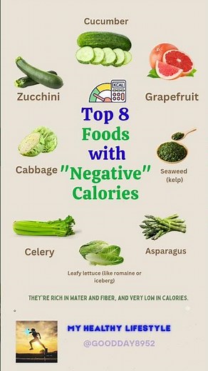 🏆Top 8 “Negative Calorie” Foods🌿🥬🥒
