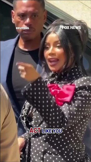 'DON'T DISRESPECT ME': Cardi B throws marker at man outside courthouse #shorts