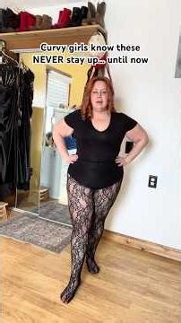 Curvy Girls These Plus Size Lace Pantyhose Actually Stay Up Tr-On