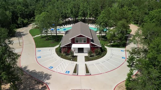 1.7K views · 54 reactions |  Woodforest’s newest amenity – The Vue at The Crest Park: Party Barn + Pool – Is officially open to residents. This 10-acre park is home to our third pool ️, anchored by a 4,000-square-foot open-air party pavilion that includes a commercial catering kitchen. One more place to play, gather with neighbors and simply relax in Woodforest!  https://www.woodforesttx.com/amenities | Woodforest Development by Johnson Development | Facebook