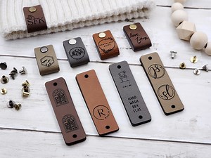 3 X 0.85 Inch Crochet Tags, Custom Tags for Knits and Crochet, Faux Leather Labels for Handmade Items, Leatherette Tags With CHICAGO Rivets - Etsy