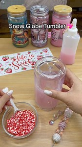 3.7M views · 42K reactions | Let’s create this super cute Strawberry Snow Globe Tumbler  #snowglobetumbler #snowglobecup #customtumblers #tumblers #tumblermaker #tutorial #artsandcrafts #craft | Rachel Creates | Facebook