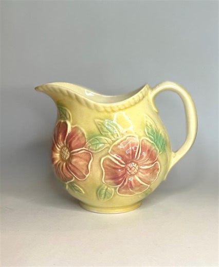 Vintage Early Hull Pottery Sunglow Pitcher Vase, 5” Tall Yellow Floral Art Pottery Collectible, USA 52-24 Oz. - Etsy