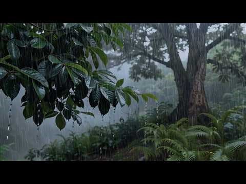 Peaceful Sleep Like a Baby with Calming Rain Sounds on Forest Leaves