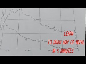 Learn To Draw A Map Of Nepal in 5 minutes. easy method to draw a map of Nepal for class 8,9,10and11.