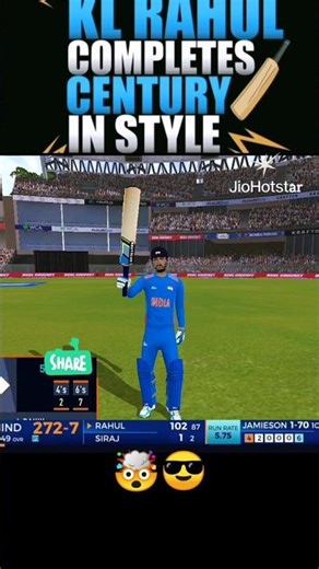 🥴💥Kl Rahul Completes Century 💯 in Style RealCricket ll kl rahul batting #shorts #cricket #klrahul