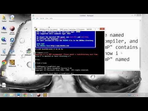 use dosbox to compile MASM assembler for 64bit processors