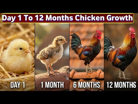 0 to 12 Months Chicken Growth — Full Life Cycle Timelapse | Chick to Fully Grown Hen