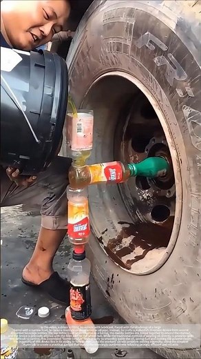 A beverage bottle instantly transforms into an oil pipe: a clever idea on the construction site