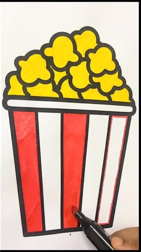 🍿 5 MINUTE EASY POPCORN COLORING FUN FOR KIDS! #coloringforkids