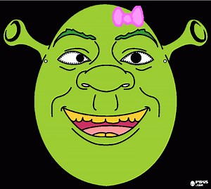 coquette shrek coloring page, printable coquette shrek