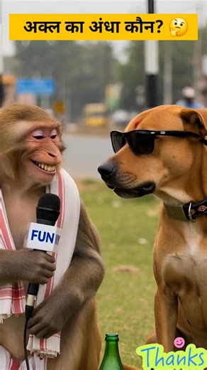 अक्ल का अंधा कौन? 🤔🤣🥰#funny #viralshorts #trending #dogtalk ##interview #short #monkey #comedy