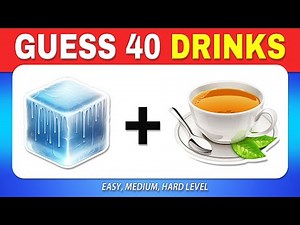 Guess 40 DRINKS By Emojis 🍹🥤🧃 Food Quiz 2025 | Summer Drinks Edition