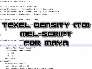 Maya: MEL Texel Density (TD) -script file