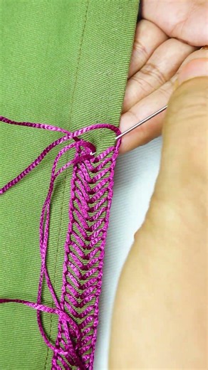 Easy hand stitching technique | Border embroidery #embroidery