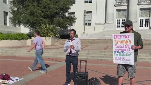 Rally held in Berkeley to protest Trump’s threats against Iran