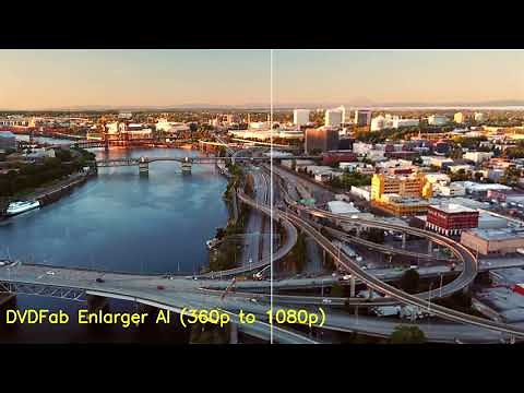 DVDFab Enlarger AI Upscaling Video from 360p to 1080p