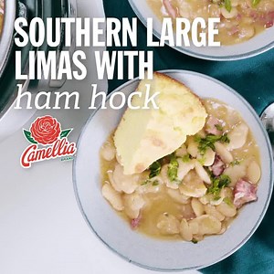 Raise your hand if you love big, buttery Lima Beans! Toss them in your Instant Pot or slow cooker with a nice smoked ham hock and you’ve got an easy, delicious meal 💛💚💜 Camellia beans now available at a grocer near you! | Camellia Beans